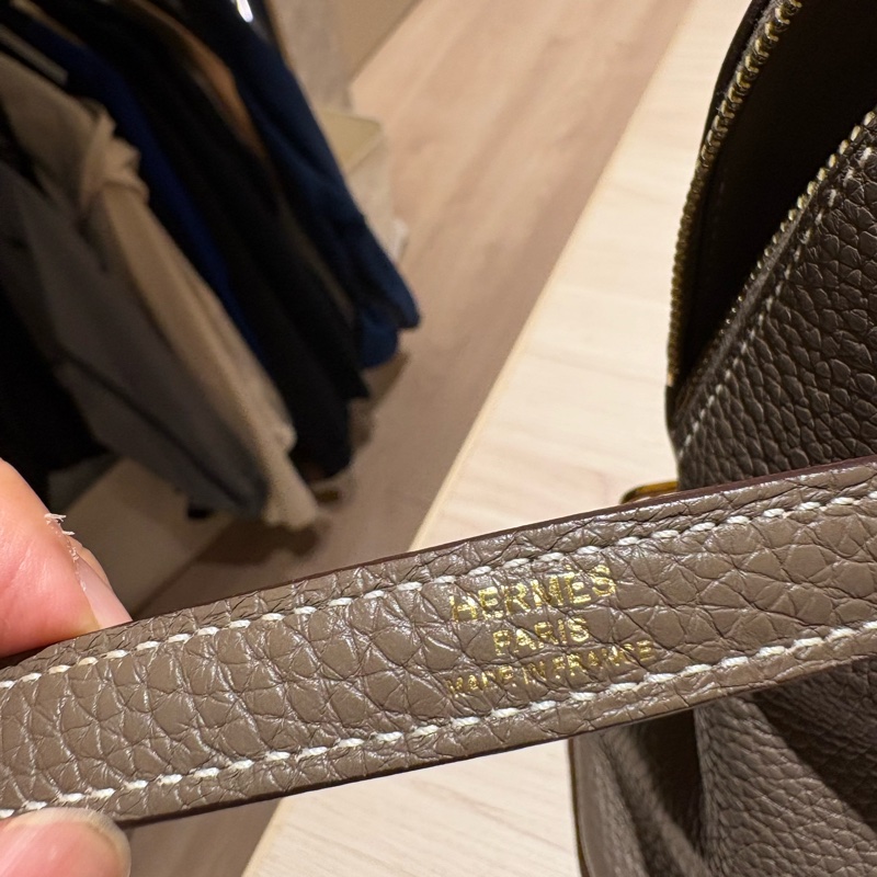 【金剛大象灰】Hermès Bolide 31 18 Etoupe D刻 經典保齡球包 附原廠配件 支持安心購正品鑑定-3