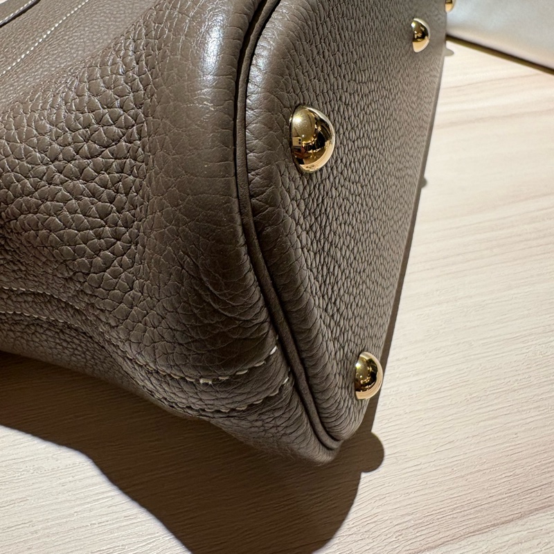 【金剛大象灰】Hermès Bolide 31 18 Etoupe D刻 經典保齡球包 附原廠配件 支持安心購正品鑑定-9