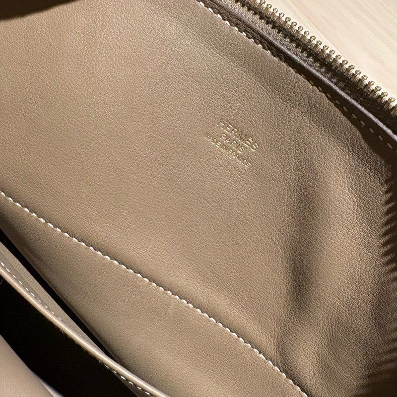 【金剛大象灰】Hermès Bolide 31 18 Etoupe D刻 經典保齡球包 附原廠配件 支持安心購正品鑑定-10