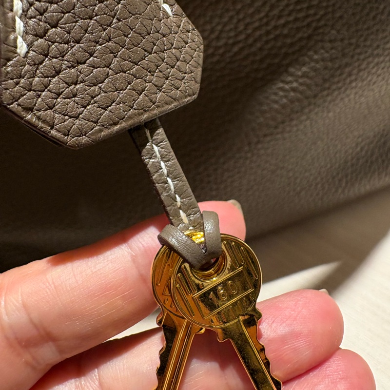【金剛大象灰】Hermès Bolide 31 18 Etoupe D刻 經典保齡球包 附原廠配件 支持安心購正品鑑定-14