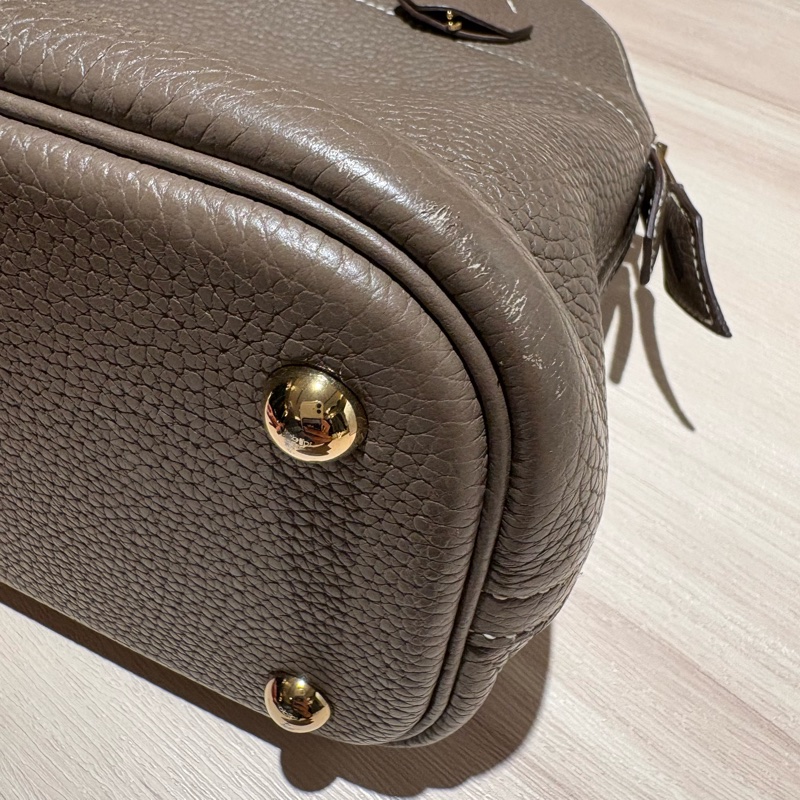 【金剛大象灰】Hermès Bolide 31 18 Etoupe D刻 經典保齡球包 附原廠配件 支持安心購正品鑑定-15