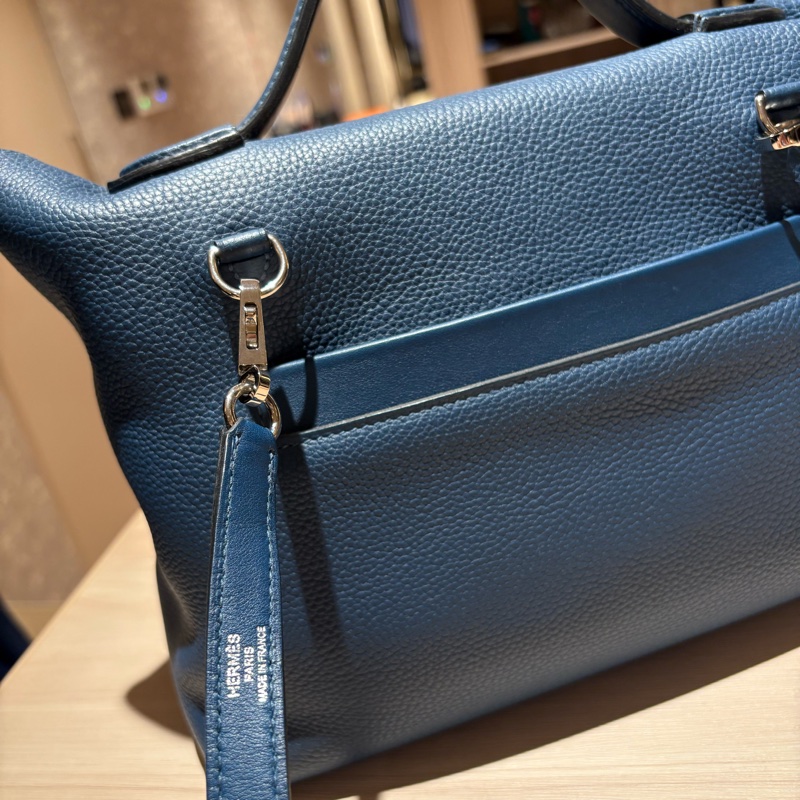 稀有神仙雙色】Hermès 24/24 29cm 藍色拼接湖水綠 [金釦/銀釦] [年份]刻 附全套購證 支持安心購鑑定-9