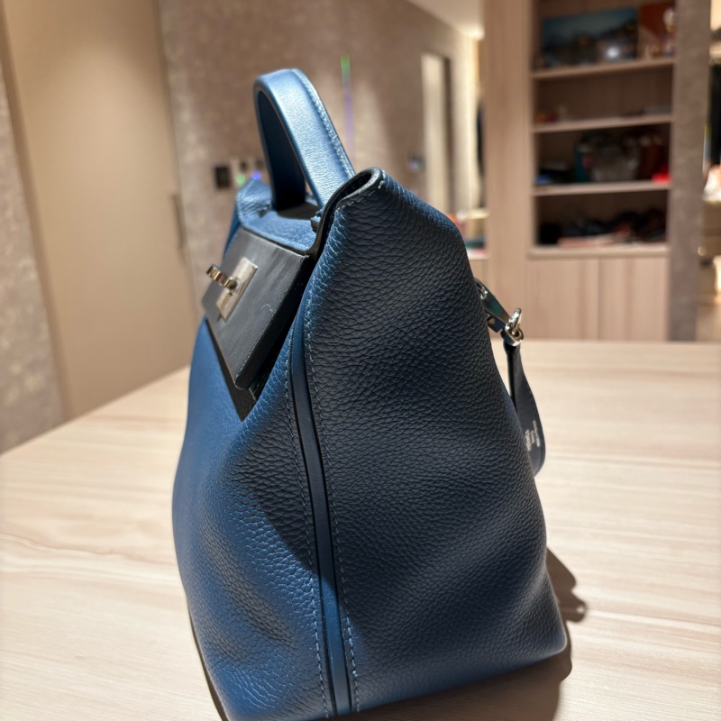 稀有神仙雙色】Hermès 24/24 29cm 藍色拼接湖水綠 [金釦/銀釦] [年份]刻 附全套購證 支持安心購鑑定-10