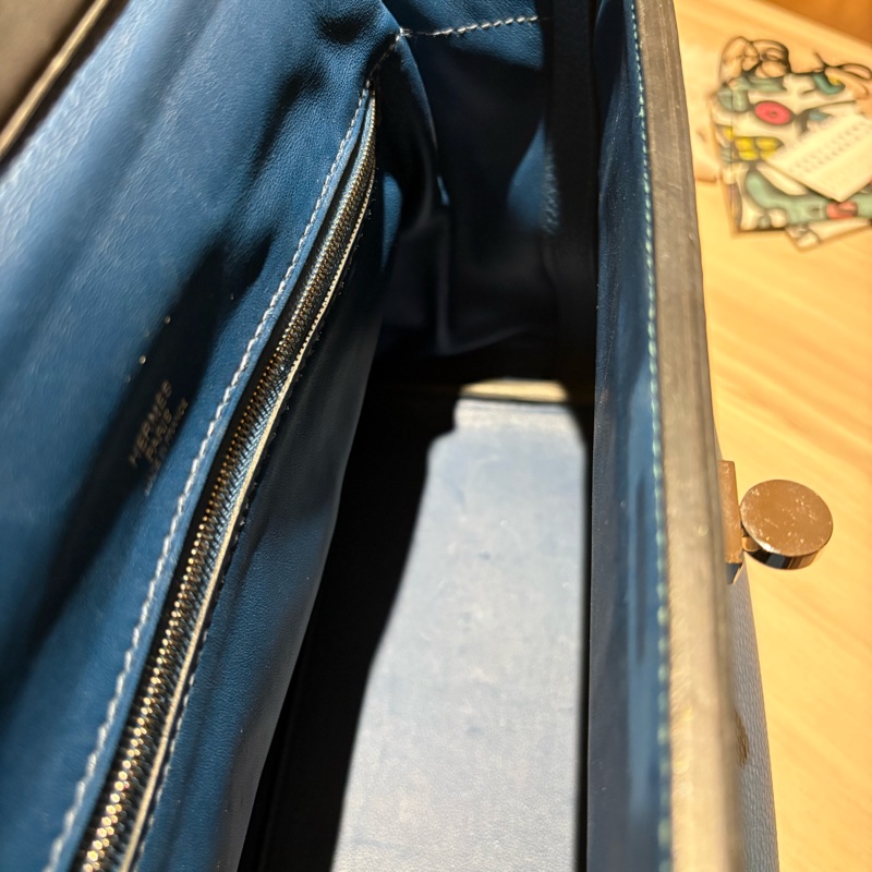 稀有神仙雙色】Hermès 24/24 29cm 藍色拼接湖水綠 [金釦/銀釦] [年份]刻 附全套購證 支持安心購鑑定-13