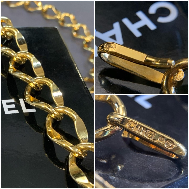 中古金幣獎章型品牌項鍊/腰鏈  1980’s Chanel Vintage Medallion Gold Chain Belt/Necklace-4