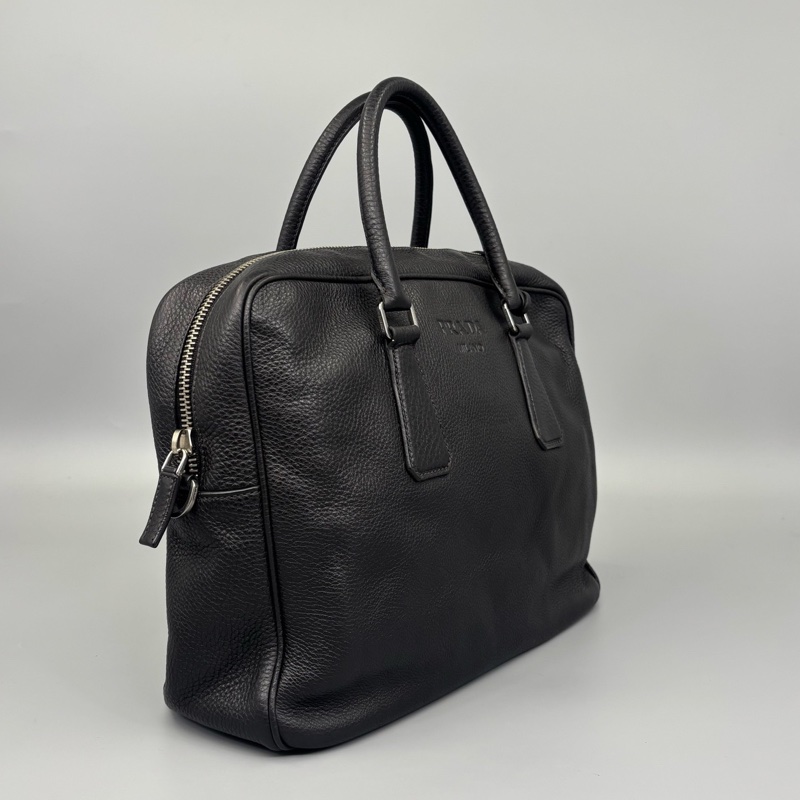 Prada 普拉達 荔枝紋牛皮公文包 尺寸36*27-5