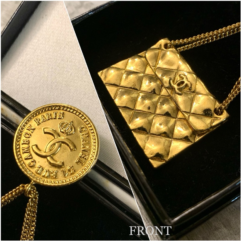 90S Vintage Chanel Flap Bag 24k Gold Plate Brooch 經典菱格紋包包心口針-1