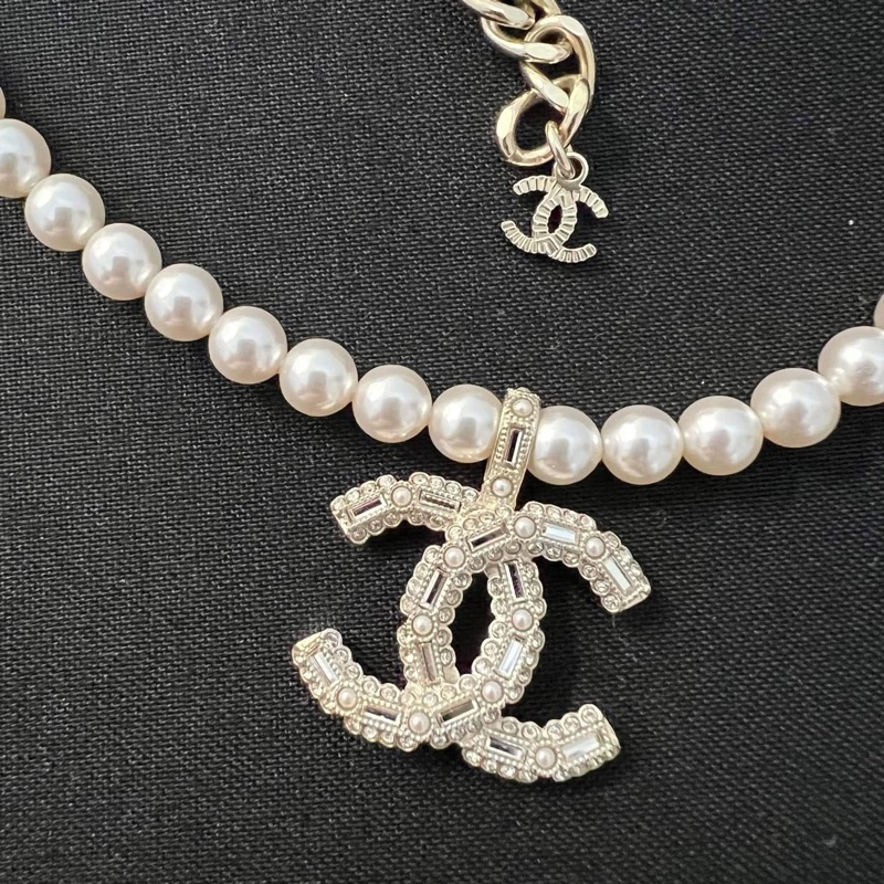 Chanel 經典不敗雙C珍珠項鍊（離櫃全新收藏品）-2