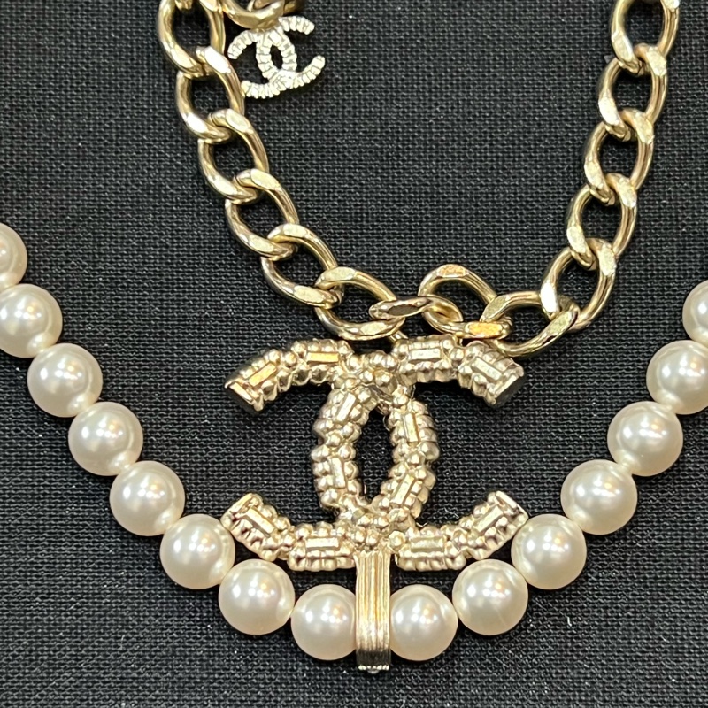 Chanel 經典不敗雙C珍珠項鍊（離櫃全新收藏品）-5