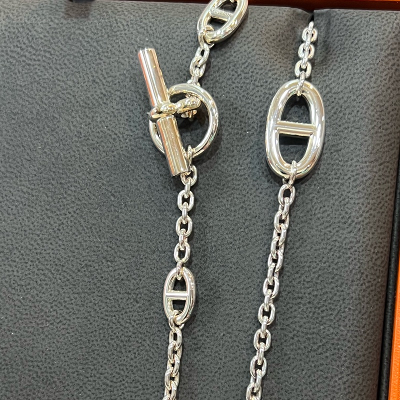 Hermes 豬鼻子銀飾120長項鍊（離櫃全新品）-2
