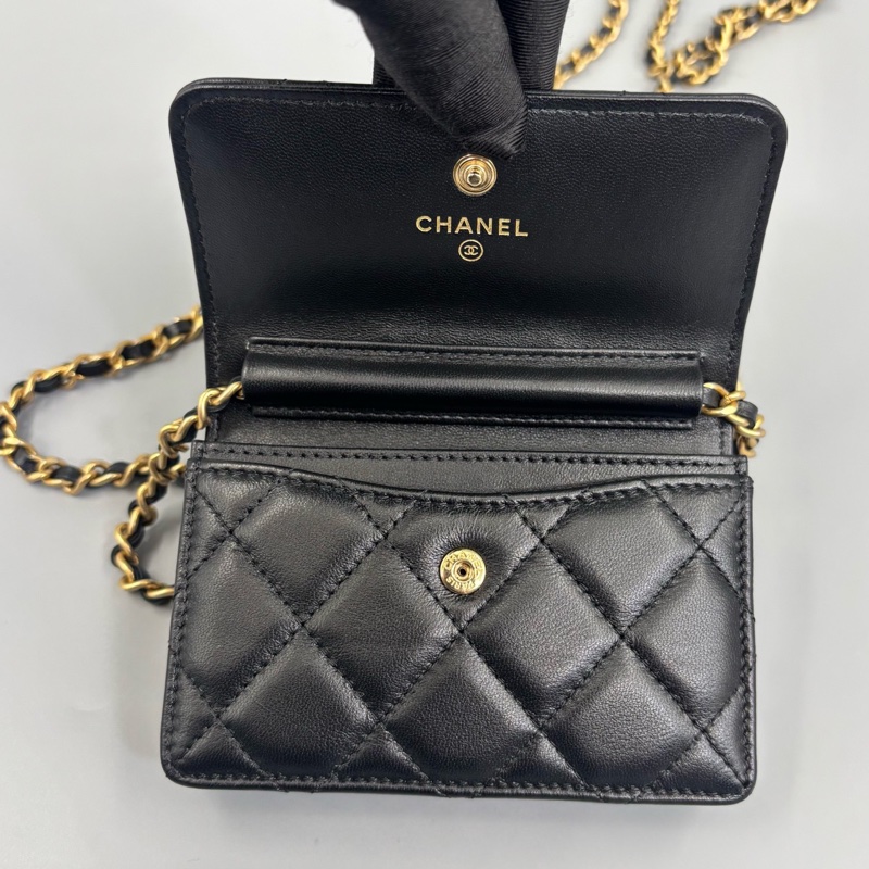 CHANEL 香奈兒 珍珠手柄晚宴包Mini鏈條斜挎包 31開 尺寸12*8-9