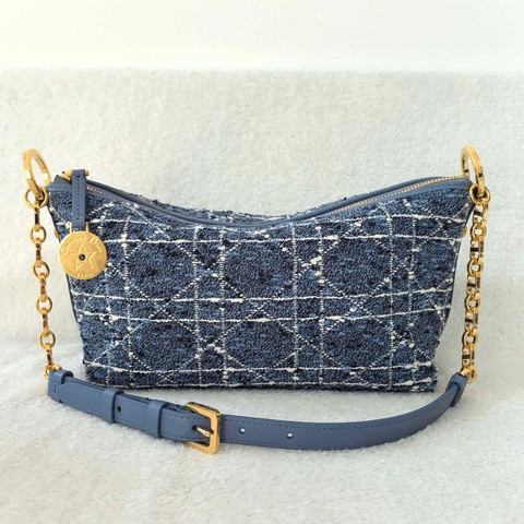 99新 Dior 迪奧 Star hobo 22 中號 單肩包 丹寧 藍色💙正品