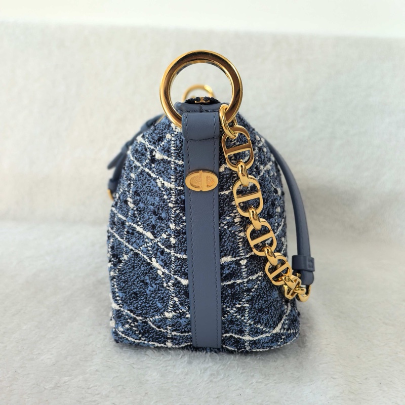 99新 Dior 迪奧 Star hobo 22 中號 單肩包 丹寧 藍色💙正品-3