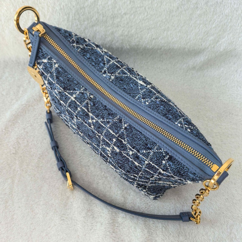 99新 Dior 迪奧 Star hobo 22 中號 單肩包 丹寧 藍色💙正品-4