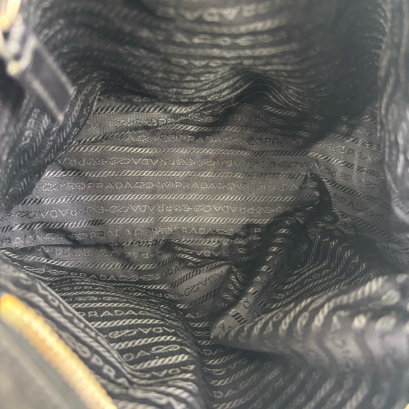 Prada 普拉達 黑色尼龍機車斜挎包 尺寸30*25-8