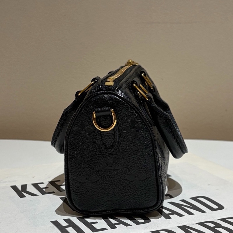 路易威登Louis Vuitton Speedy nano 黑色全皮壓紋芯片款-4