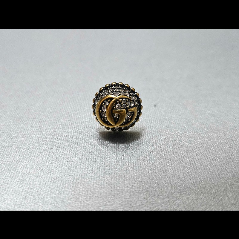 Gucci 雙Glogo 復古做舊水鑽耳環 單 邊耳環-1