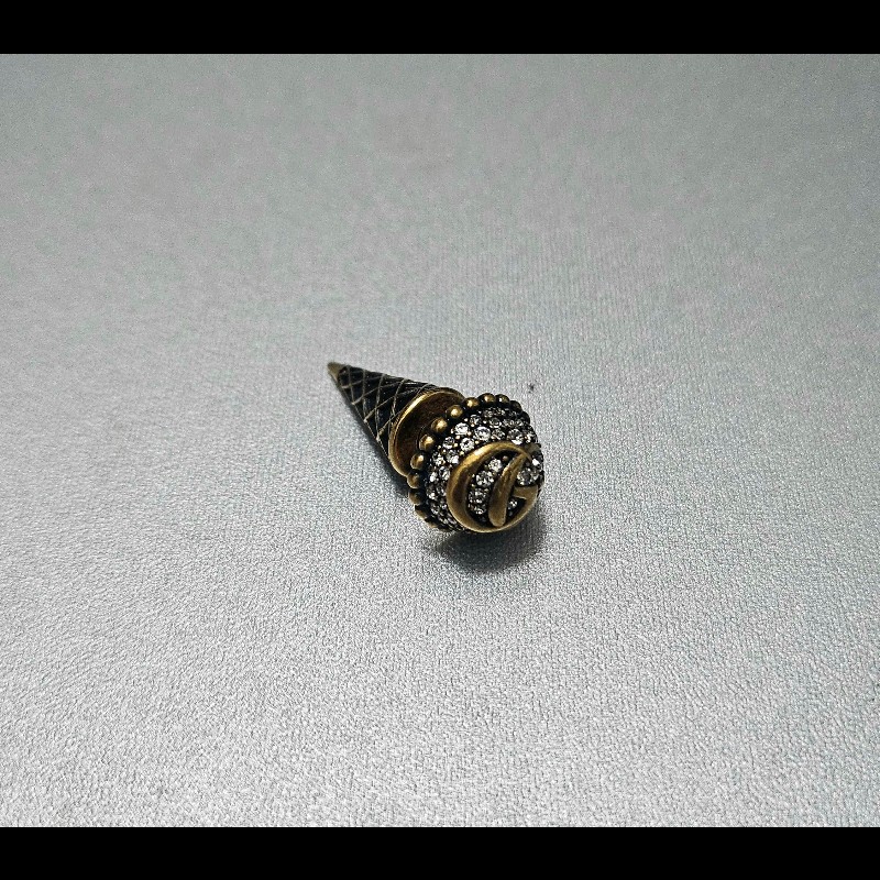 Gucci 雙Glogo 復古做舊水鑽耳環 單 邊耳環-2