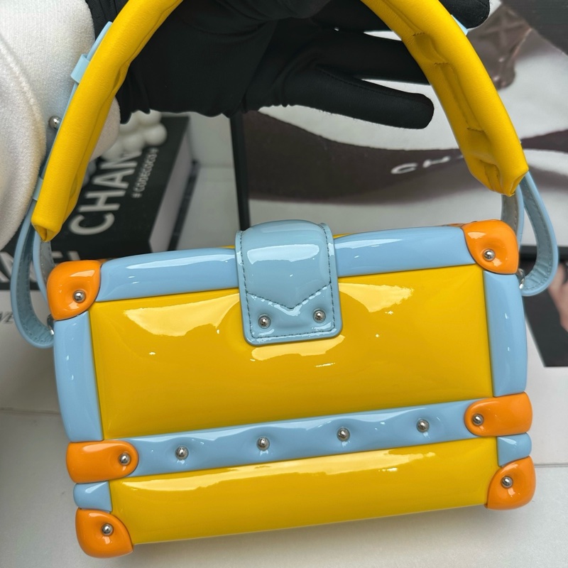 💛閒置新 路易威登/Louis Vuitton LV Petite Malle 充氣硬盒子 黃藍配色 早秋走秀款 芯片款 成色如圖💛正品保障-1