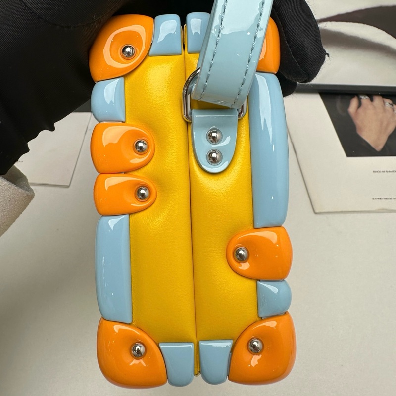 💛閒置新 路易威登/Louis Vuitton LV Petite Malle 充氣硬盒子 黃藍配色 早秋走秀款 芯片款 成色如圖💛正品保障-2