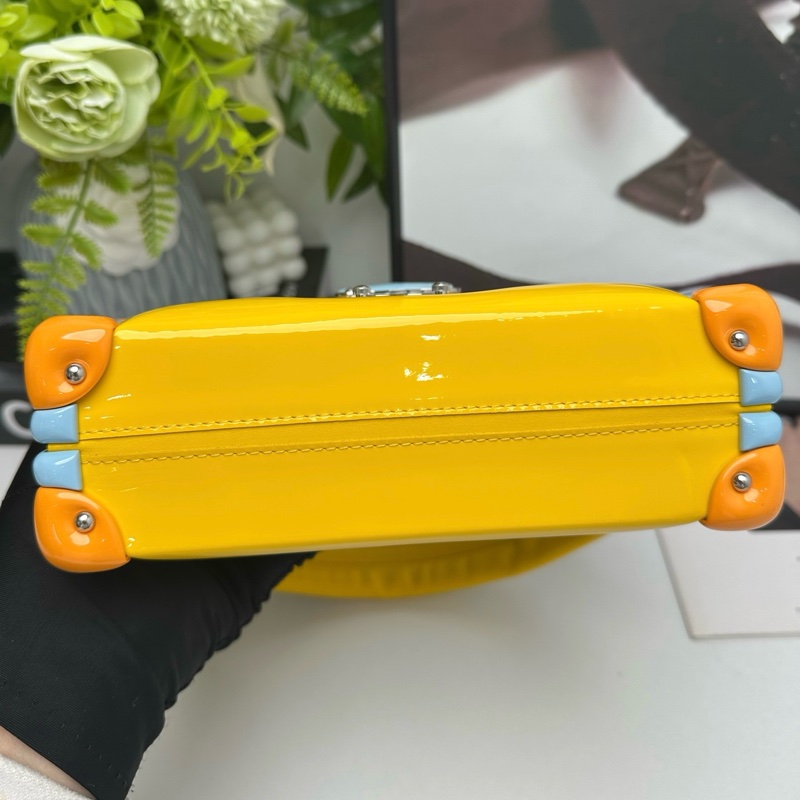 💛閒置新 路易威登/Louis Vuitton LV Petite Malle 充氣硬盒子 黃藍配色 早秋走秀款 芯片款 成色如圖💛正品保障-4