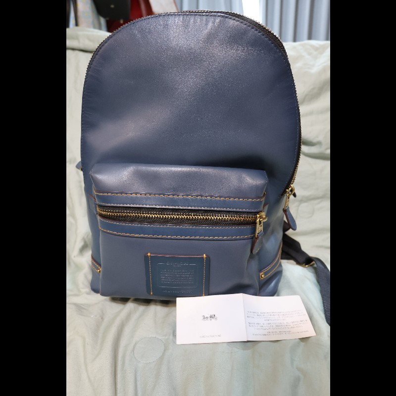 COACH Academy Backpack 土耳其藍漸層皮革後背包-2