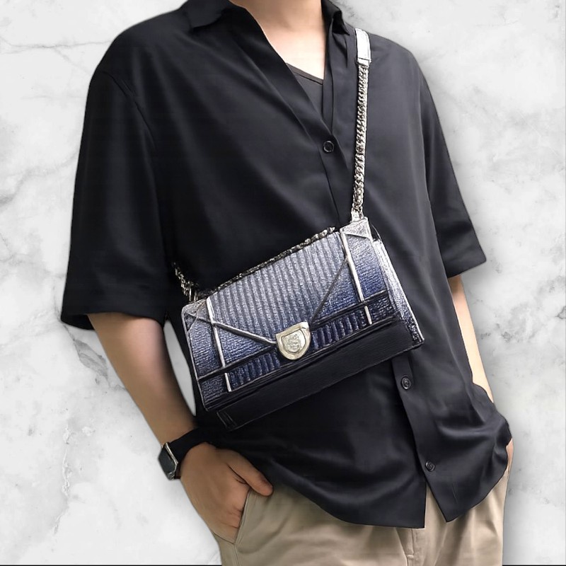 ❤️感恩月❤️折扣最後倒數至5/31‼️㊣✨Christian Dior✨迪奧 CD 漸層色 銀漆 掀蓋 盾牌包 鏈條包 肩背包 斜背包/二手包/保證正品🌳二手樹屋🌳-56