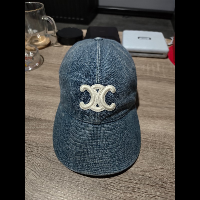 CELINE 水洗牛仔 丹寧 LOGO 刺繡 棒球帽-0