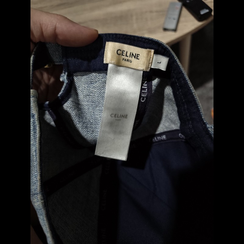 CELINE 水洗牛仔 丹寧 LOGO 刺繡 棒球帽-3