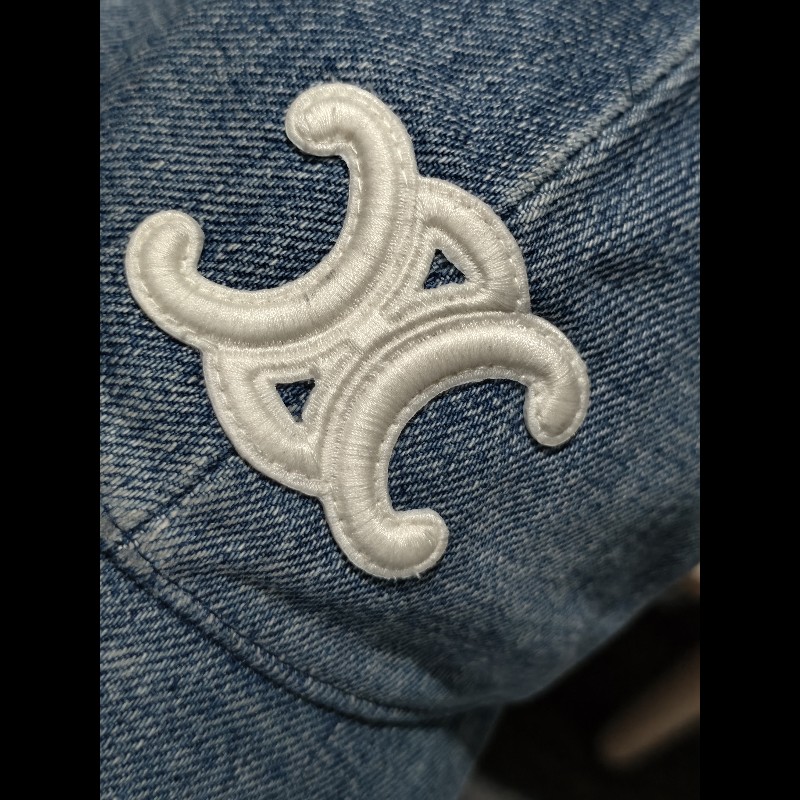 CELINE 水洗牛仔 丹寧 LOGO 刺繡 棒球帽-4