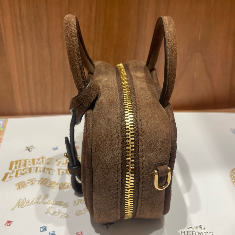 MiuMiu繆繆 棕色麂皮mini 斜挎包-3