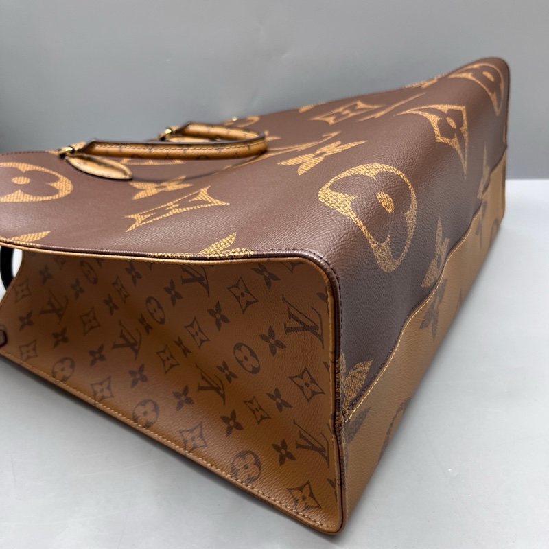 LV 老花拼色大號onthego托特包 芯片款-3