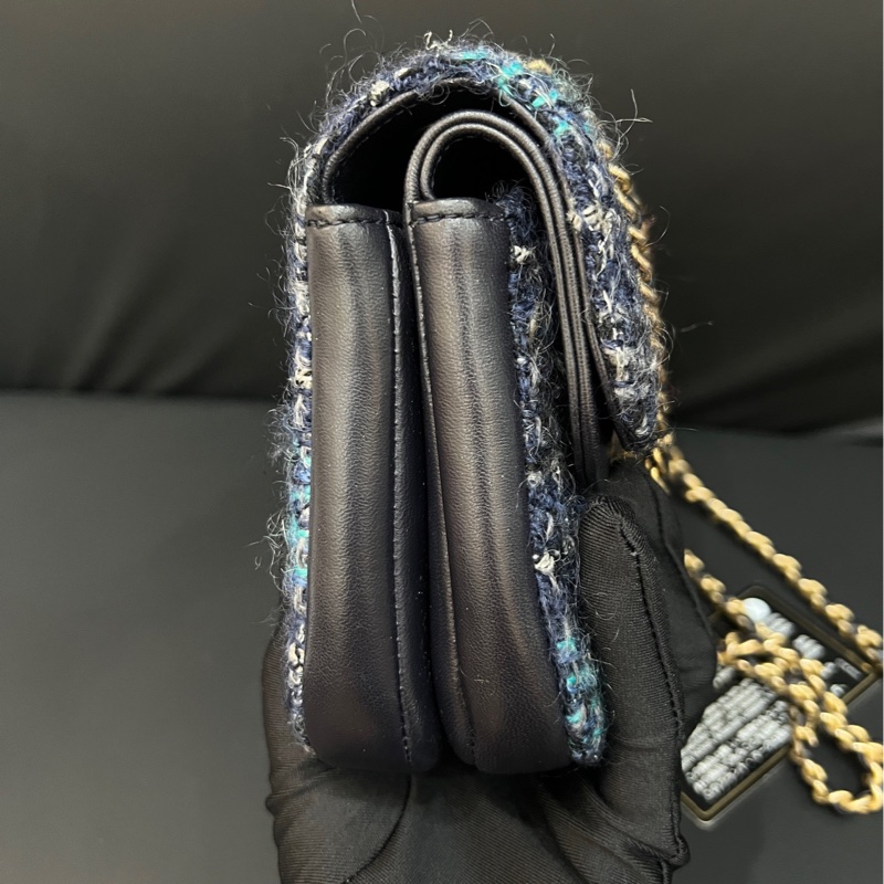 chanel粗花呢雙層大logo金鍊包cf 26開有卡  成色如圖-1