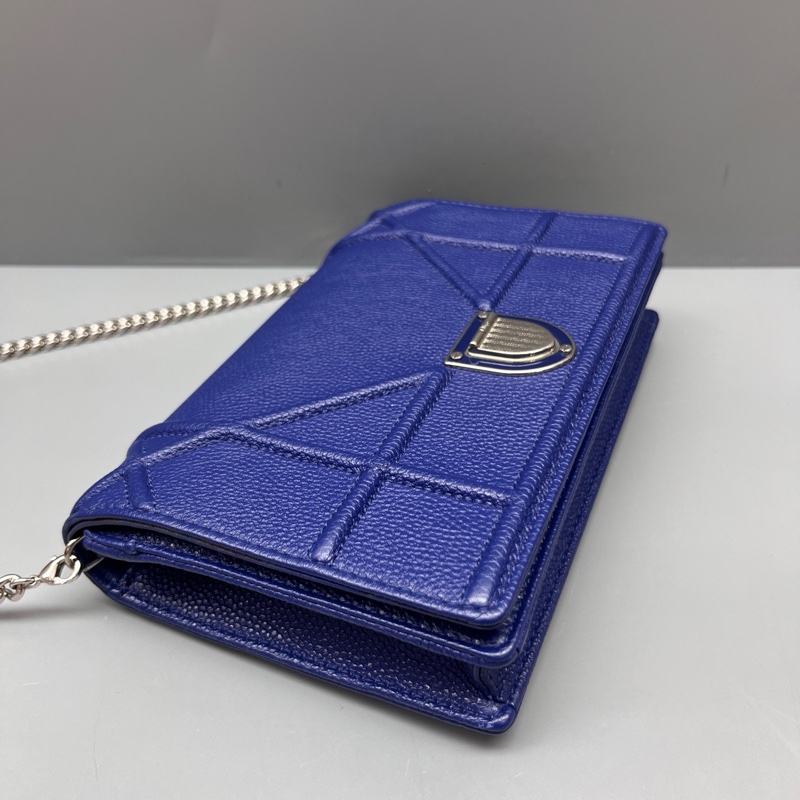 Dior 深蓝色盾牌链条包-3