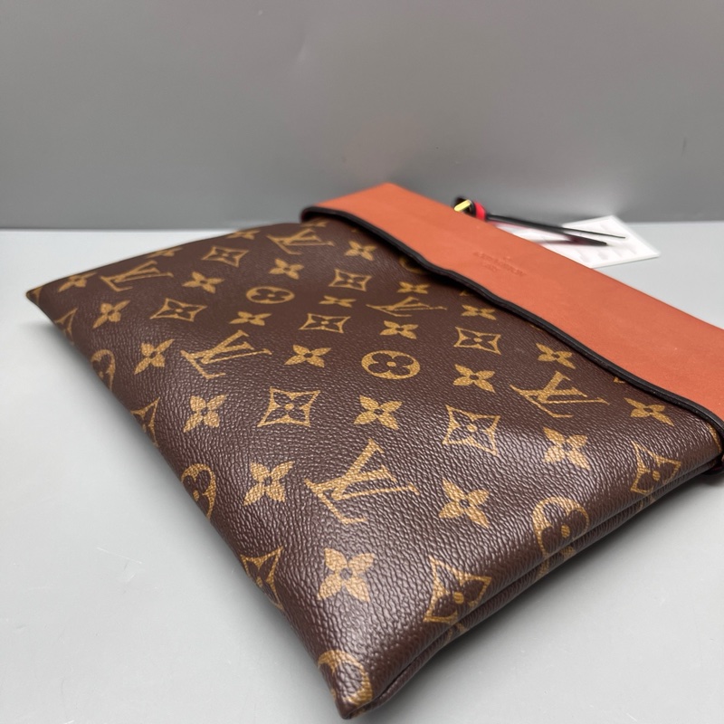 LV 路易威登老花拼棕Tuileries手拿包-4