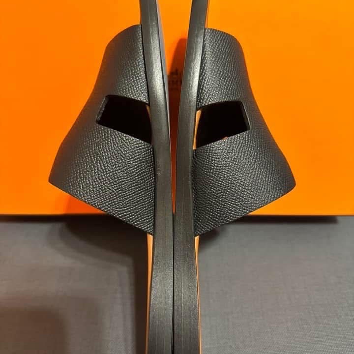 Hermes 全新H男拖鞋 尺寸40 男鞋 黑色-6