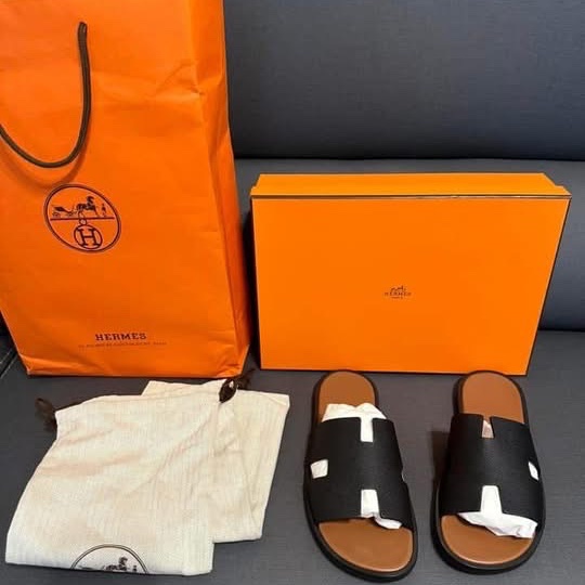 Hermes 全新H男拖鞋 尺寸40 男鞋 黑色-15