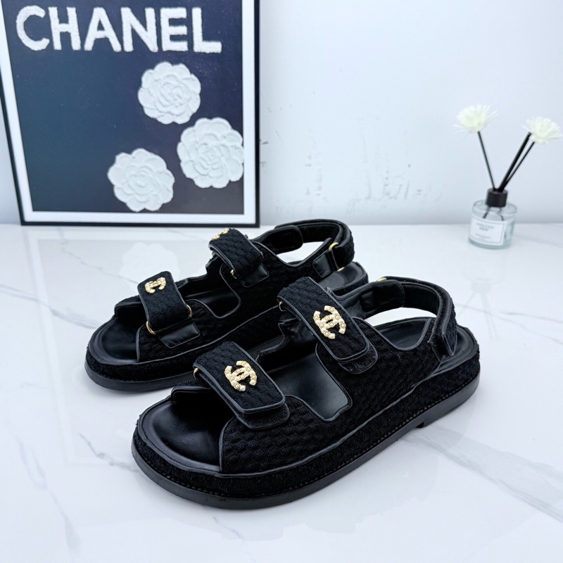 chanel香奈兒 黑金涼拖 37.5碼 已貼底🧡-0