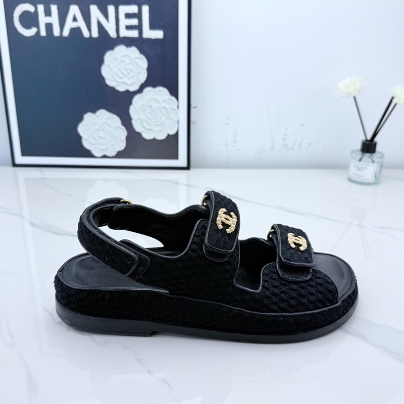 chanel香奈兒 黑金涼拖 37.5碼 已貼底🧡-4