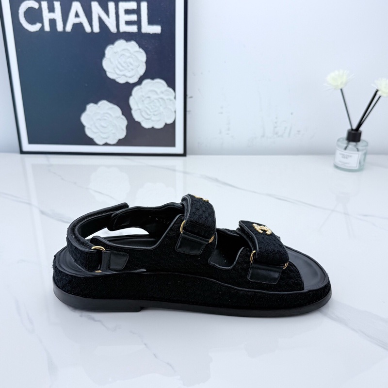 chanel香奈兒 黑金涼拖 37.5碼 已貼底🧡-6