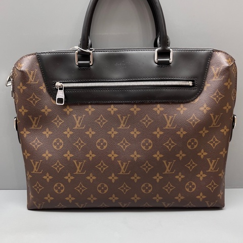 LV 路易威登老花拼皮公文手提包 無肩帶