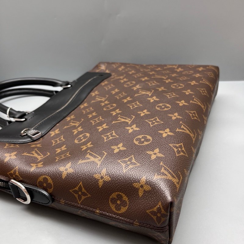 LV 路易威登老花拼皮公文手提包 無肩帶-3