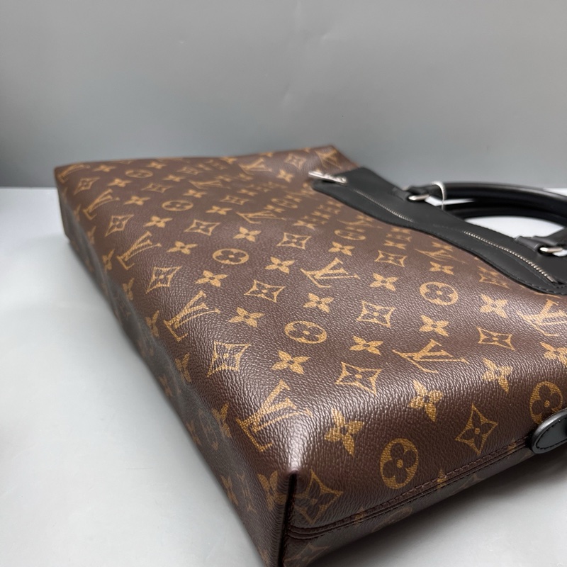 LV 路易威登老花拼皮公文手提包 無肩帶-4