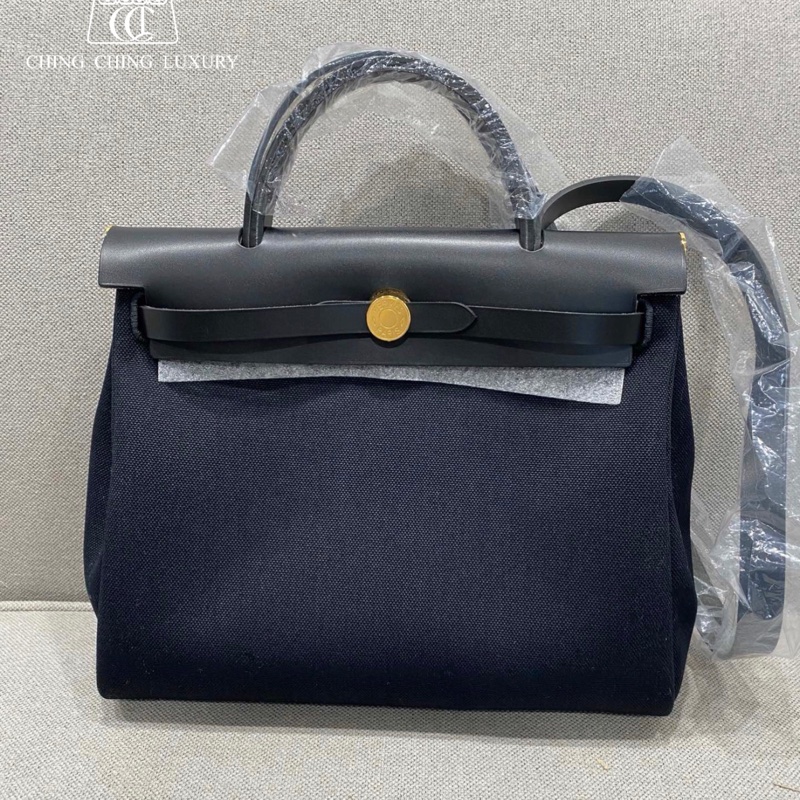 🌈Hermes🧡Herbag 31🧡黑色金扣🌈全新全套有單🌈Stamp W🌟原膜在🌟herbag31🌟herbag🌟愛馬仕🌟-0