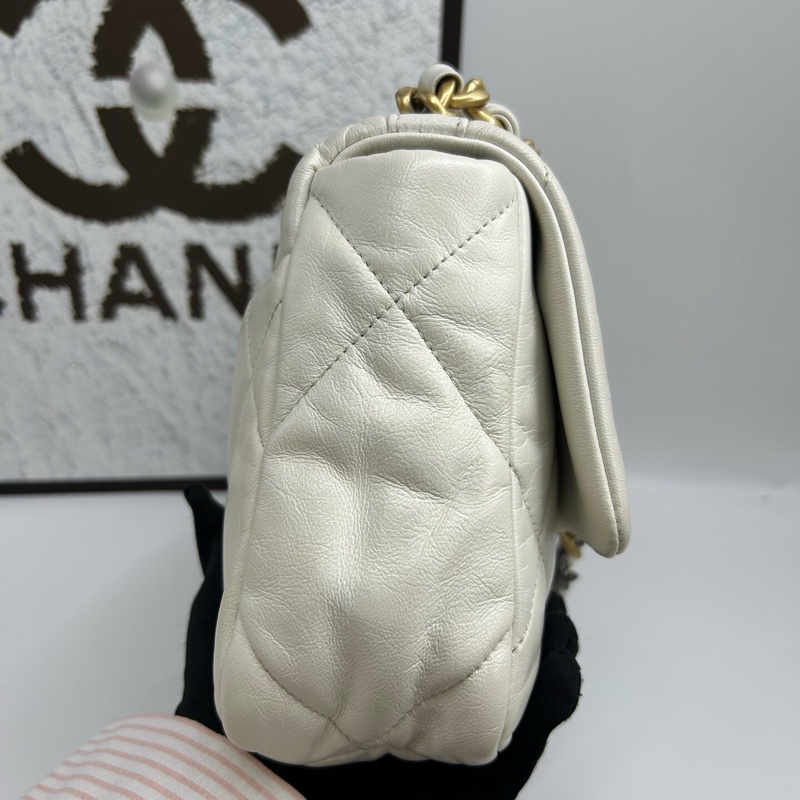 Chanel香奈兒白色 19bag 編碼款30開🧡-3