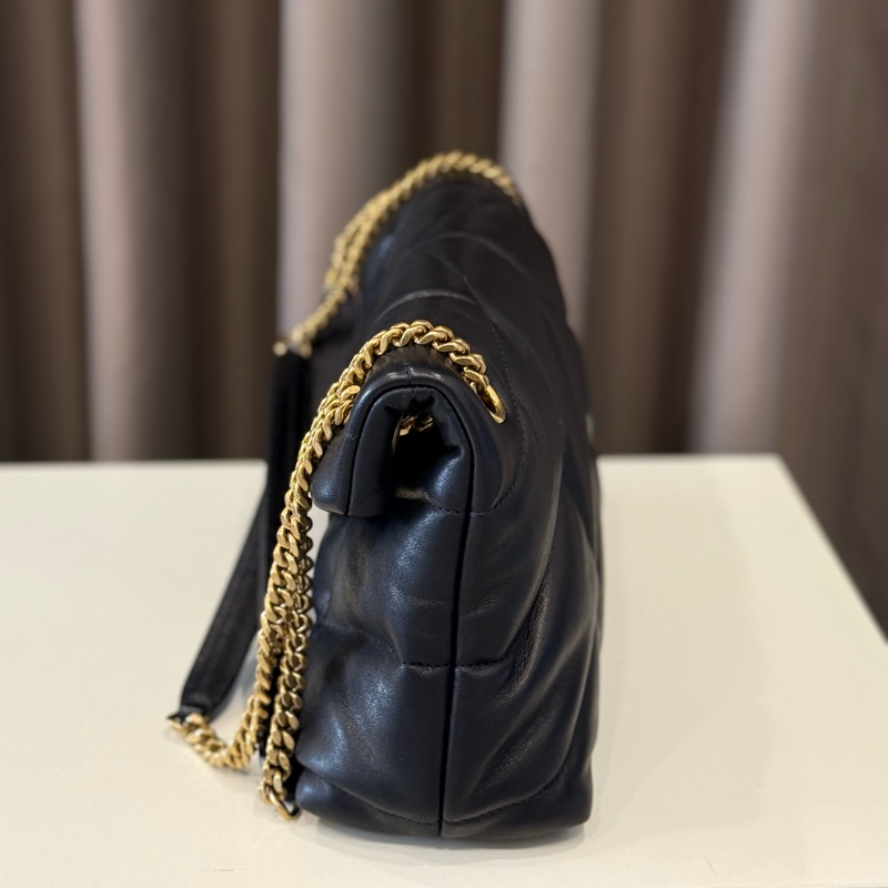 （甜價美包）Ysl聖羅蘭 Saint Laurent Puffer雲朵包黑金小號-2