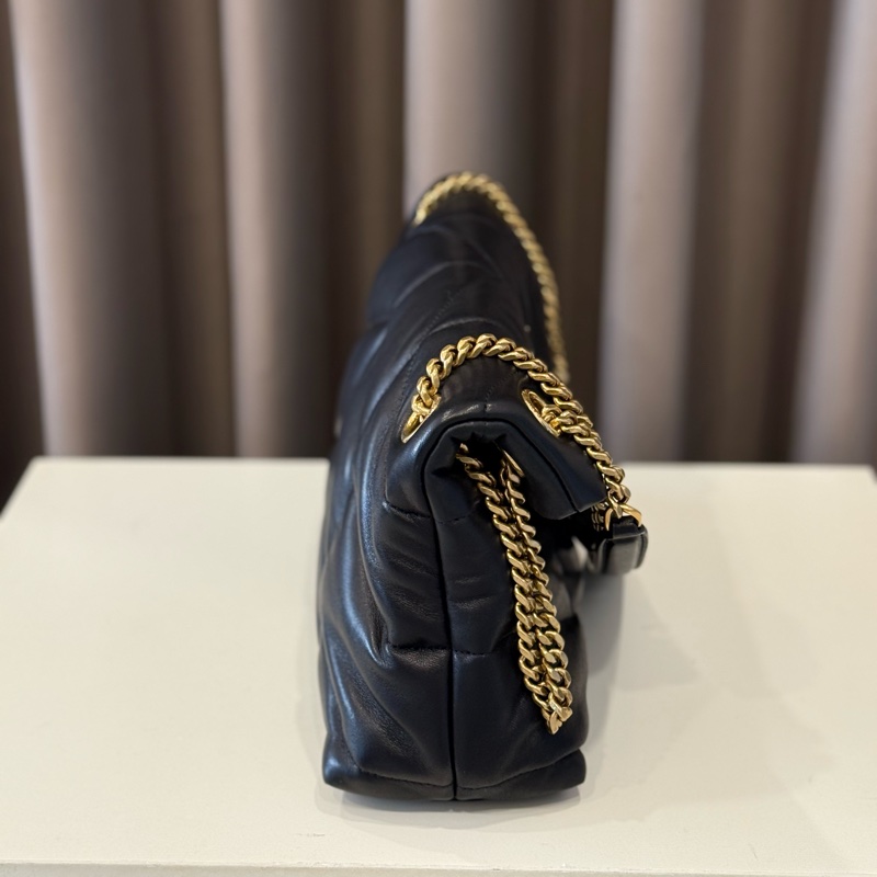 （甜價美包）Ysl聖羅蘭 Saint Laurent Puffer雲朵包黑金小號-3