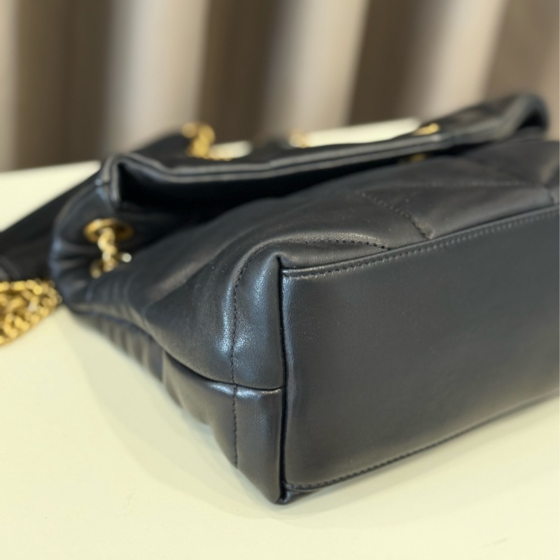 （甜價美包）Ysl聖羅蘭 Saint Laurent Puffer雲朵包黑金小號-5