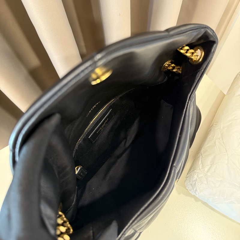 （甜價美包）Ysl聖羅蘭 Saint Laurent Puffer雲朵包黑金小號-7