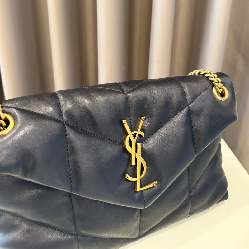 （甜價美包）Ysl聖羅蘭 Saint Laurent Puffer雲朵包黑金小號-9